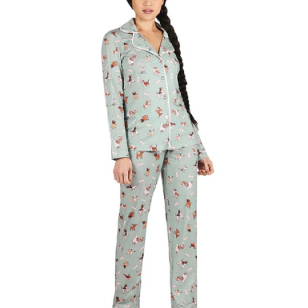 Kids Pajama Set - Green with Animal Print